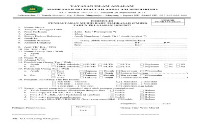 Formulir PMBM TP.2026/2027